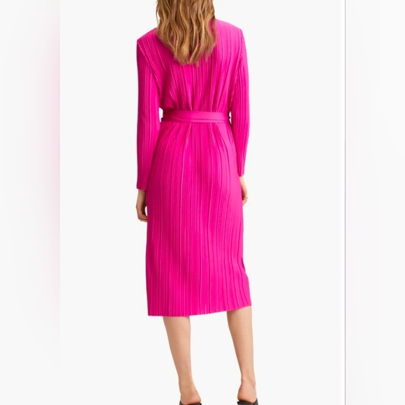 Mango Vibrant Pink Long Sleeve Dress - Picture 2 of 9